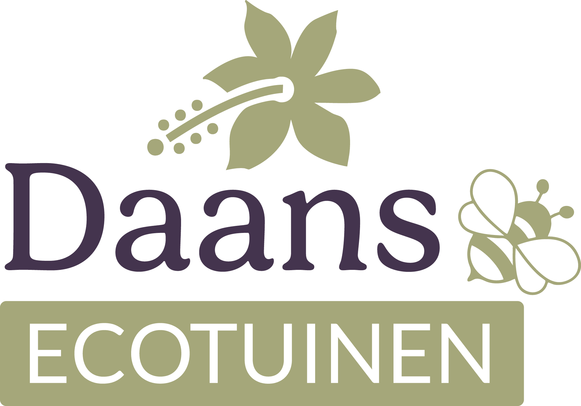 Daans-ecotuinen logo paarsgroen